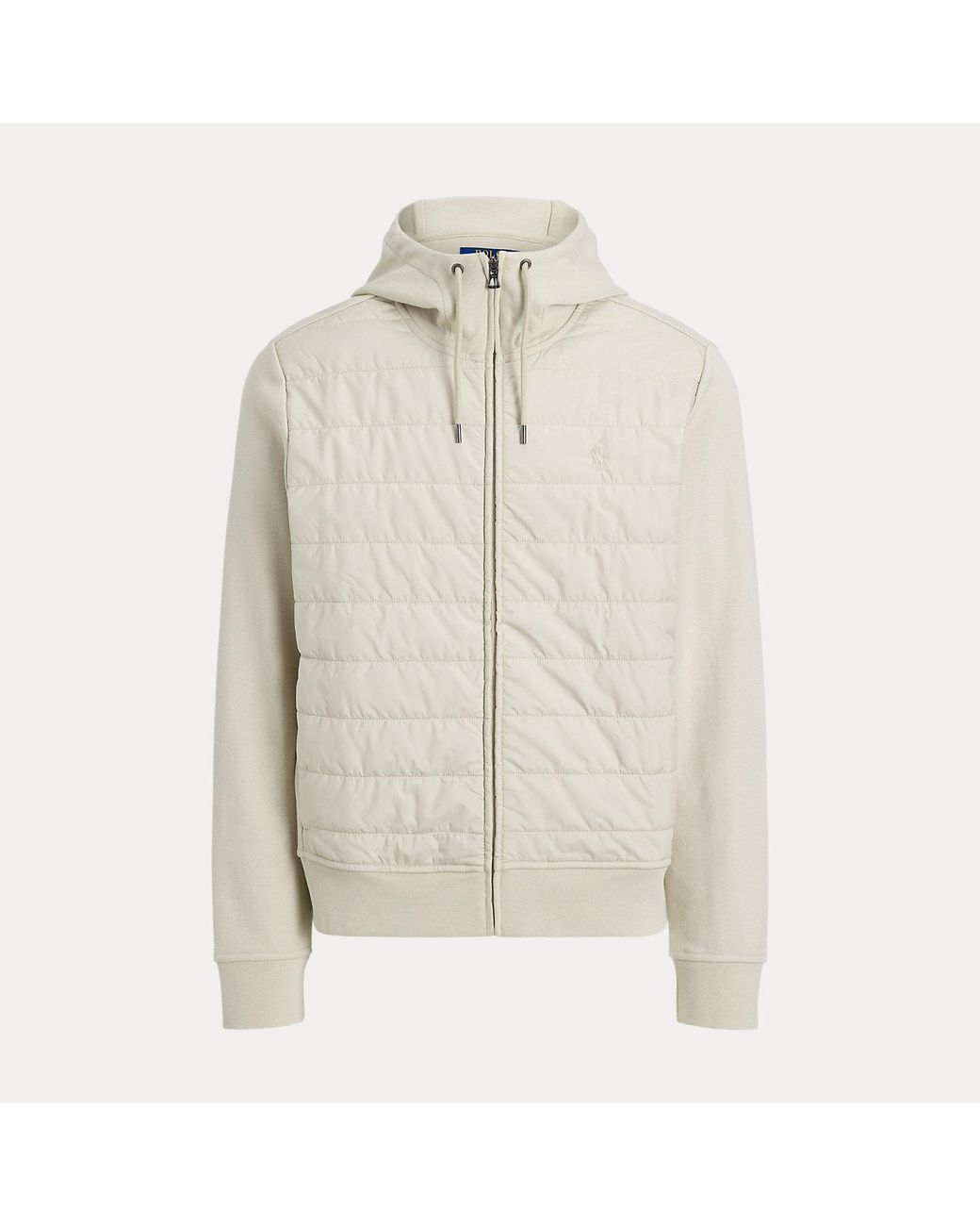 Polo Ralph Lauren White Hybrid Full-Zip Hoodie for men