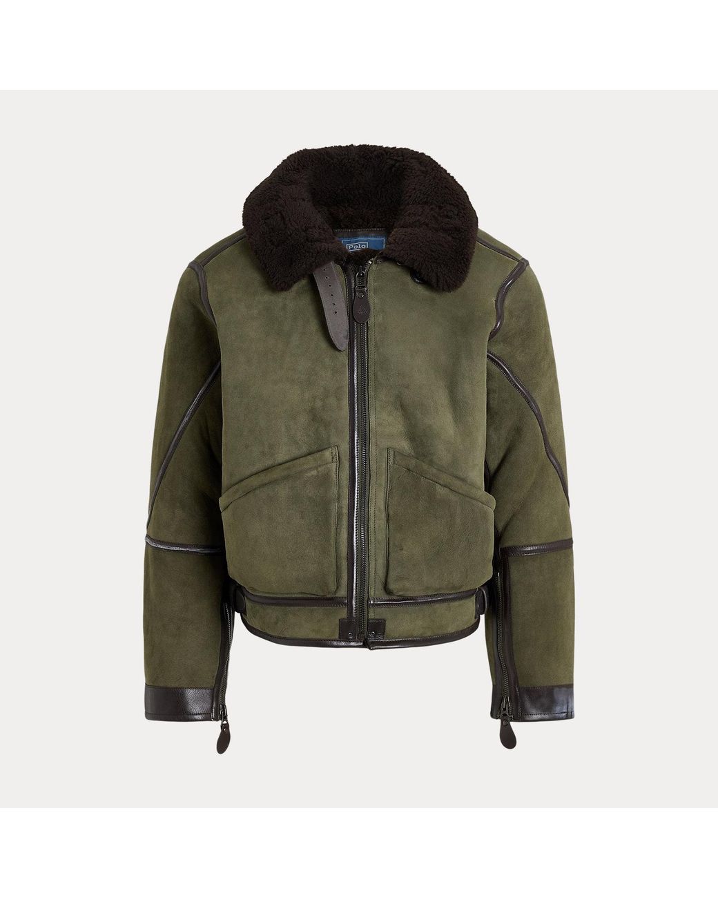 Polo Ralph Lauren Brown Shearling Flight Jacket for men