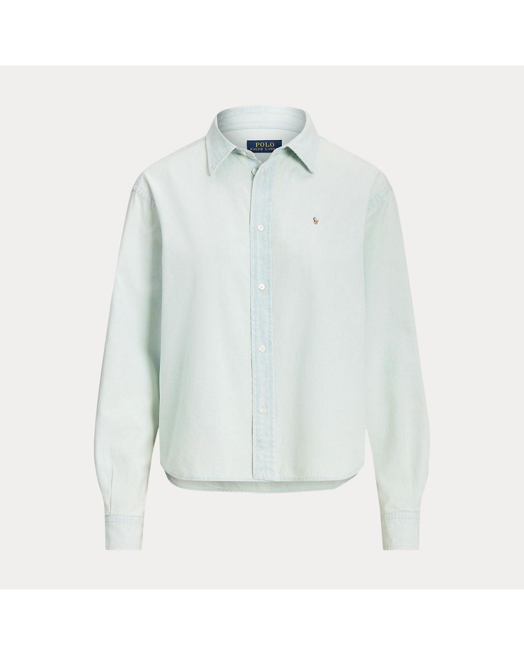 Polo Ralph Lauren Gray Cropped Boxy Shirt