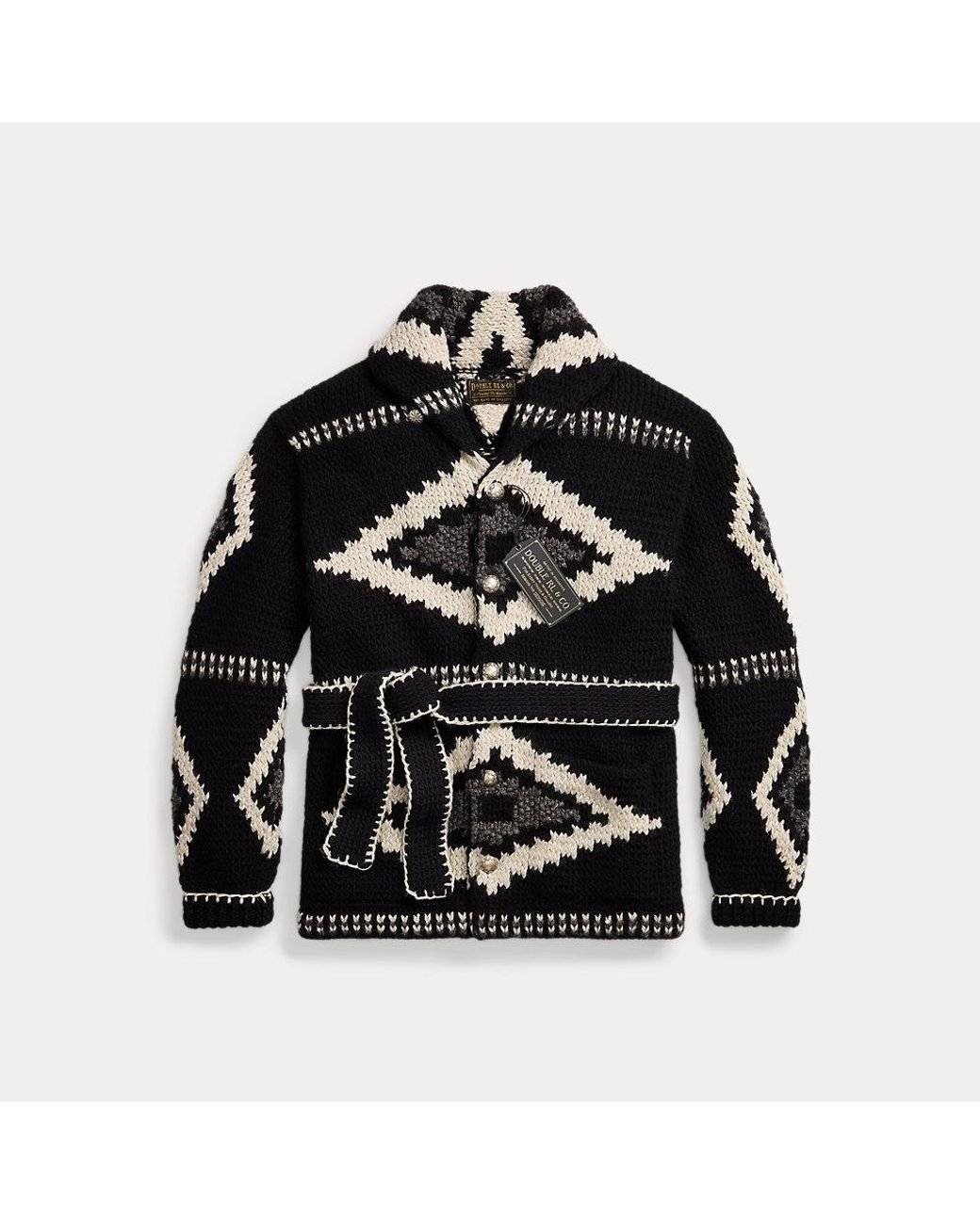 RRL Rrl X Zefren-m Hand-knit Cardigan in Black for Men | Lyst UK