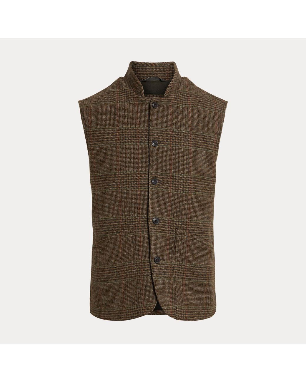 Polo Ralph Lauren Green The Langdon Plaid Tweed Waistcoat for men