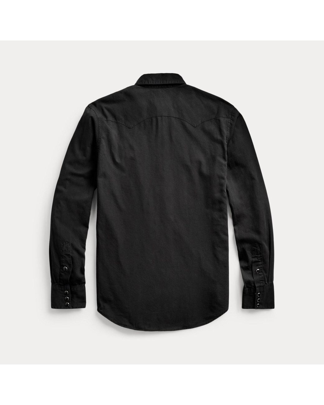Ralph Lauren Black Slim Fit Twill Western Shirt for men