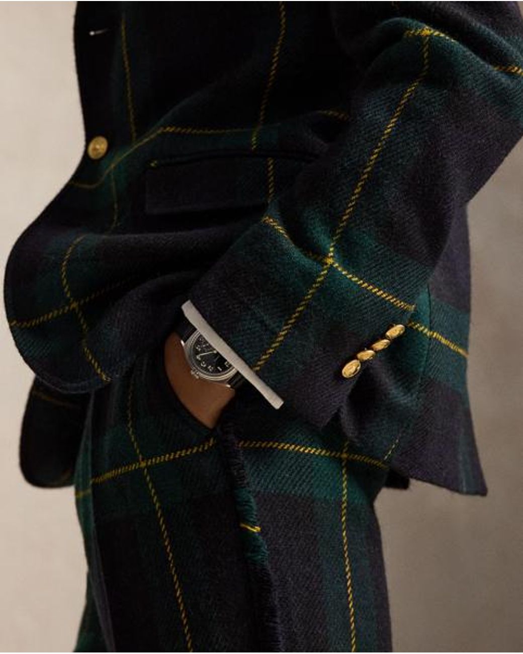 Polo Ralph Lauren Black Polo Tailored Fit Plaid Tweed Blazer for men
