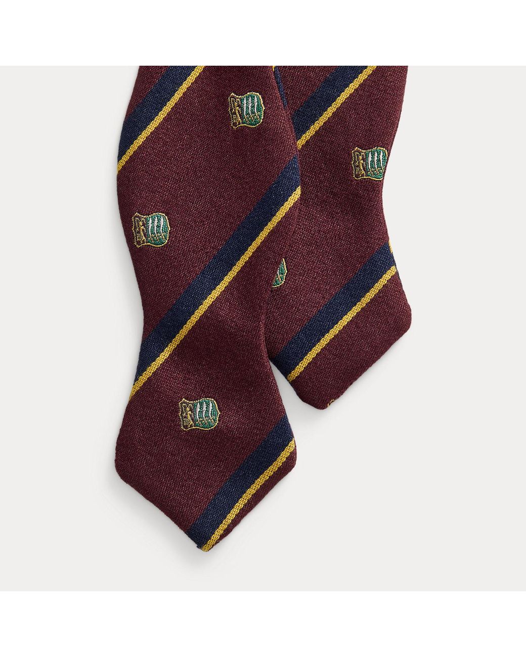 Polo Ralph Lauren Red Striped Wool-Silk Club Bow Tie for men