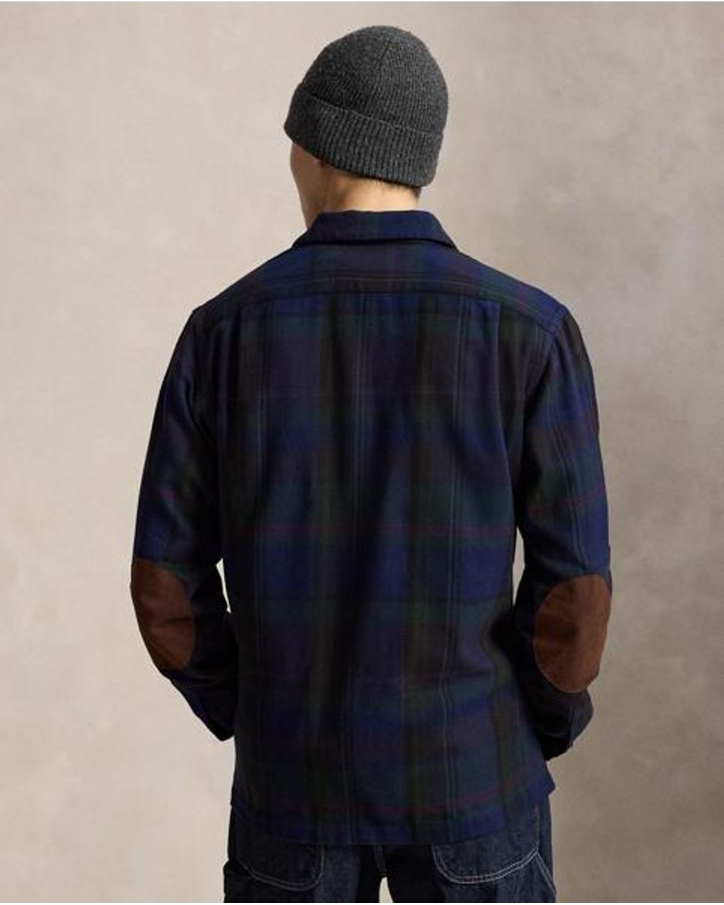 Polo Ralph Lauren Blue Classic Fit Plaid Suede-Trim Twill Shirt for men
