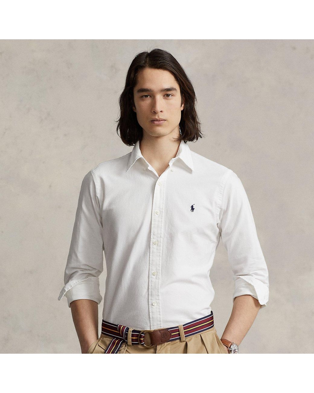 Polo Ralph Lauren White Custom Fit Oxford Shirt for men