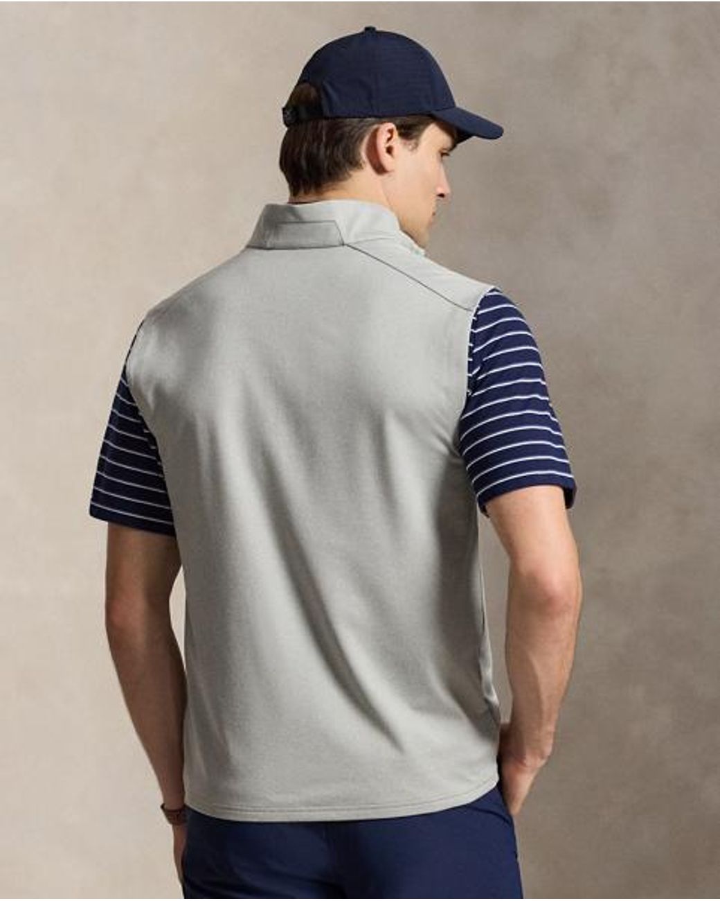 Ralph Lauren Gray Stretch Jersey Quarter-Zip Gilet for men