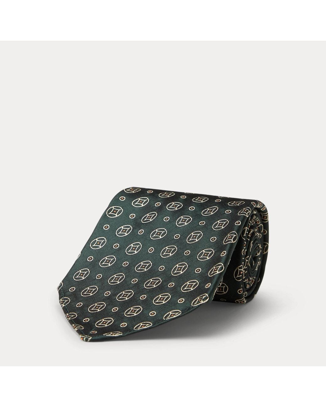 RRL White Handmade Patterned Silk Jacquard Tie for men
