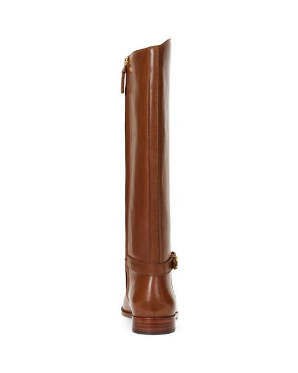 Ralph Lauren Brown Brooke Calfskin Tall Boot