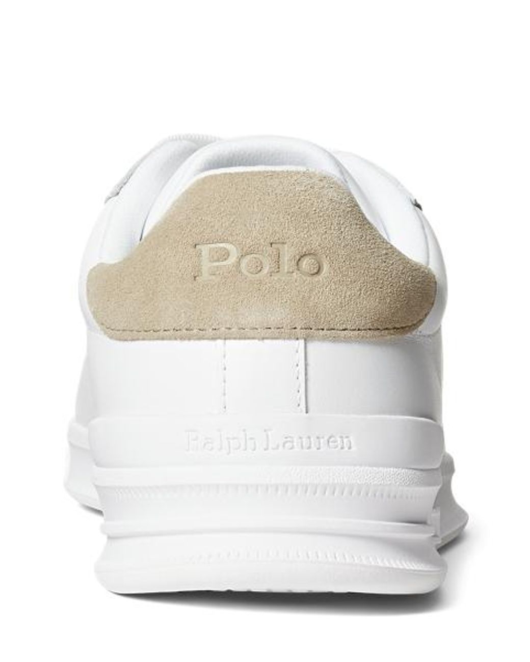Ralph Lauren White Heritage Court Ii Leather Trainer for men