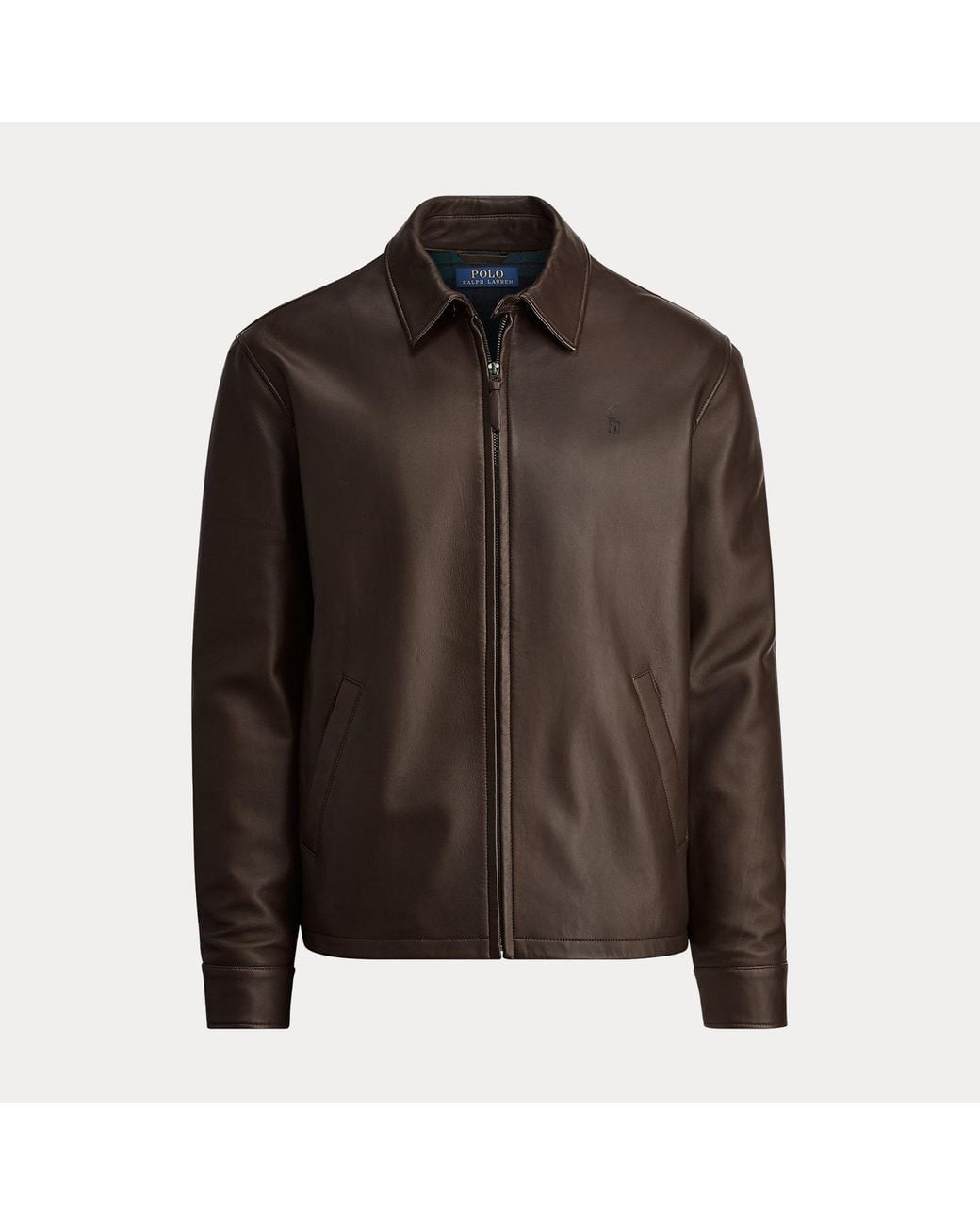 Ralph Lauren Brown Lambskin Leather Jacket for men