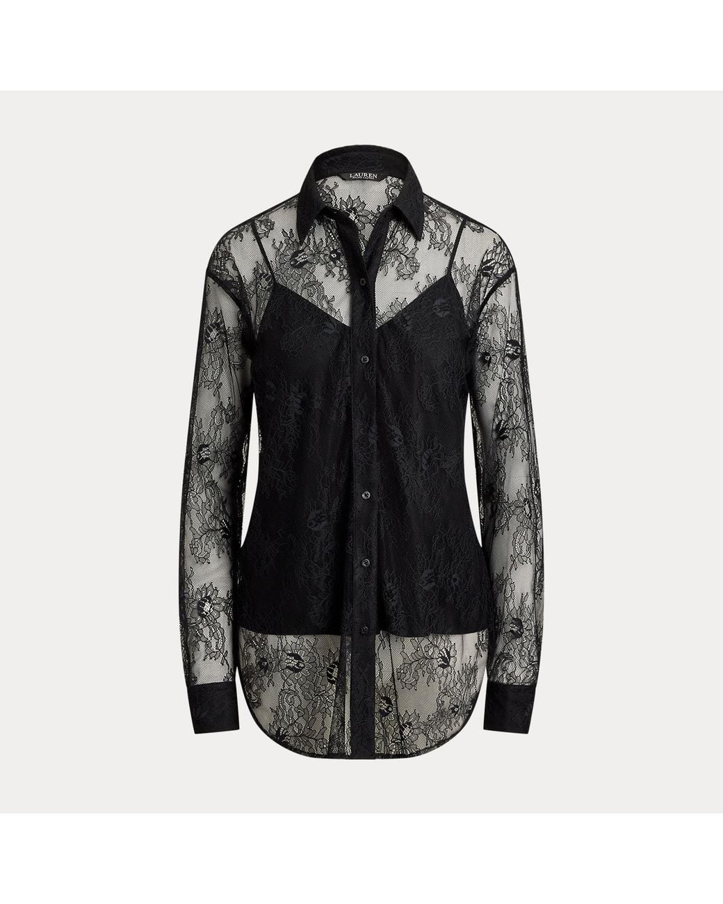 Ralph Lauren Black Ralph Relaxed Fit Floral Lace Shirt
