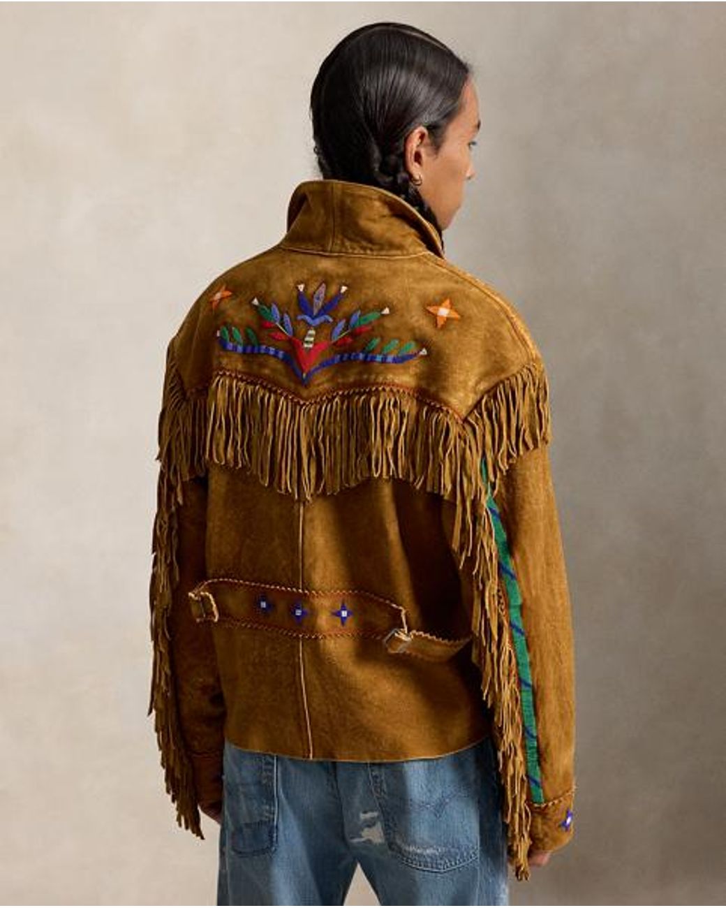 Polo Ralph Lauren Brown Ralph Lauren Prl X Tópa Standing Sage Fringe Jacket for men