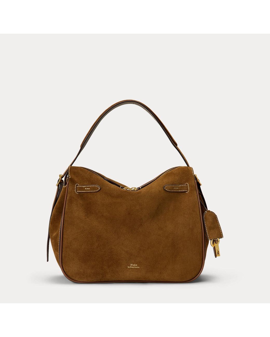 Polo Ralph Lauren Brown Polo Id Suede Satchel