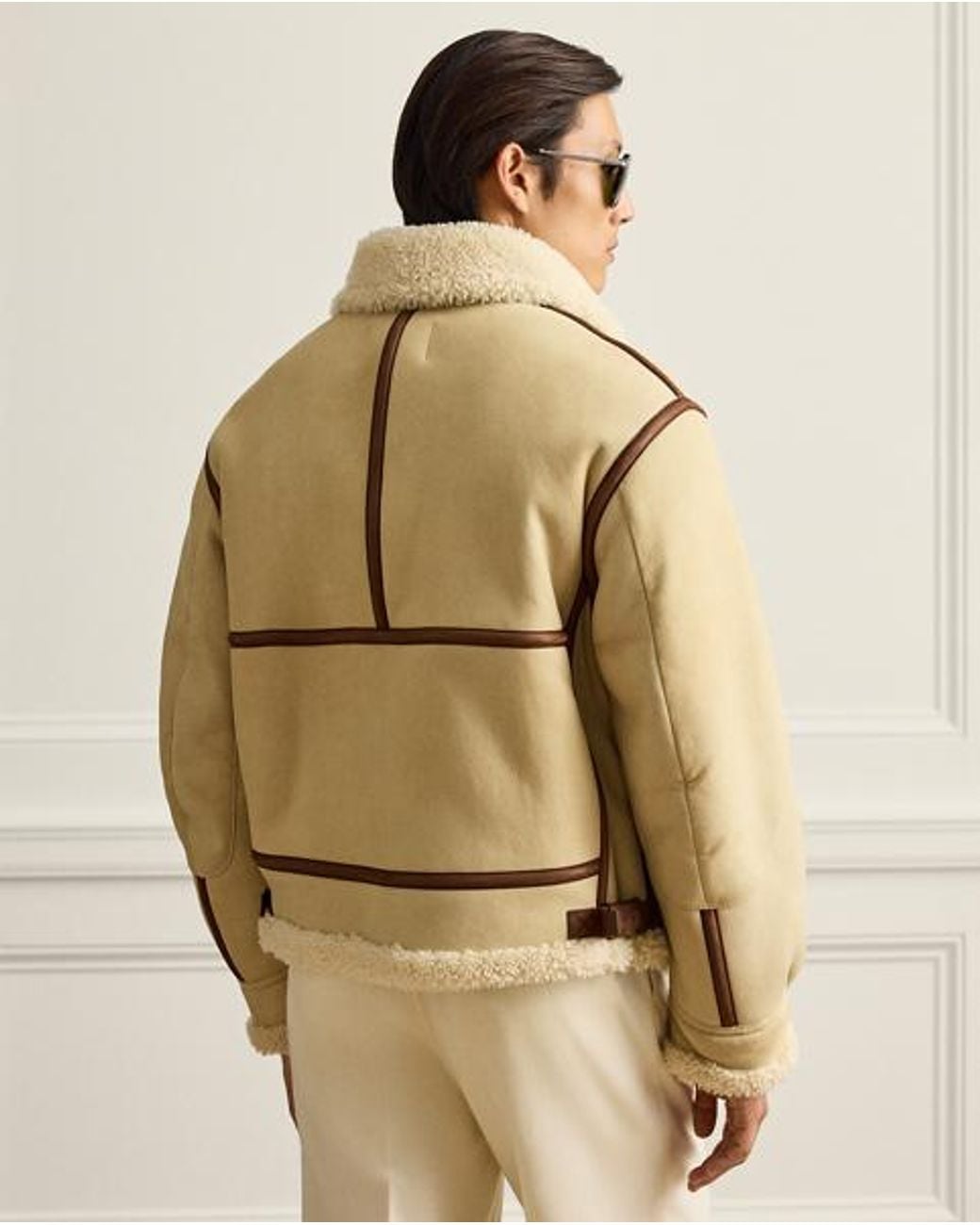 Ralph Lauren Natural Ralph Lauren Lutton Shearling Aviator Jacket for men