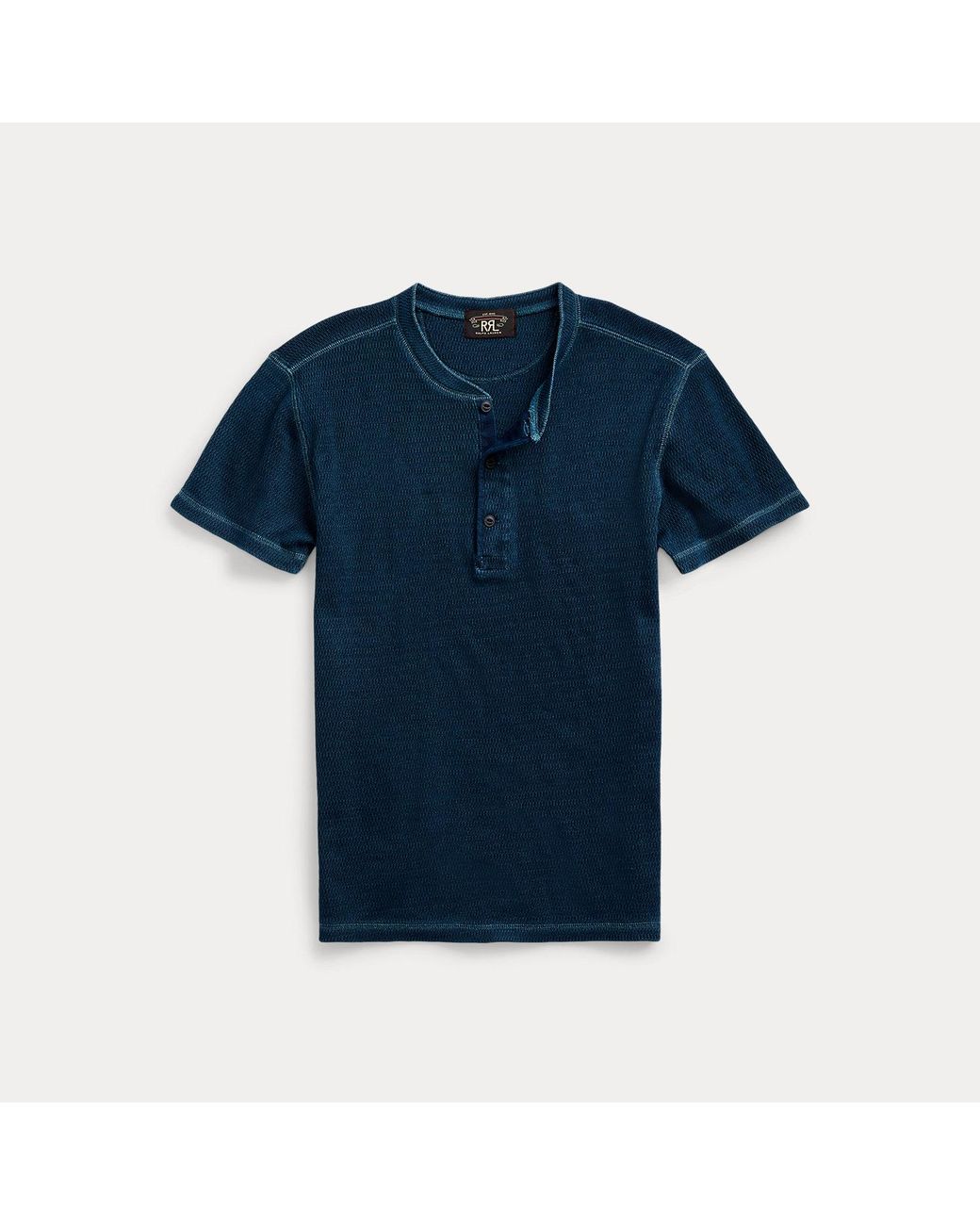 Ralph Lauren Blue Waffle-knit Short-sleeve Henley Shirt for men