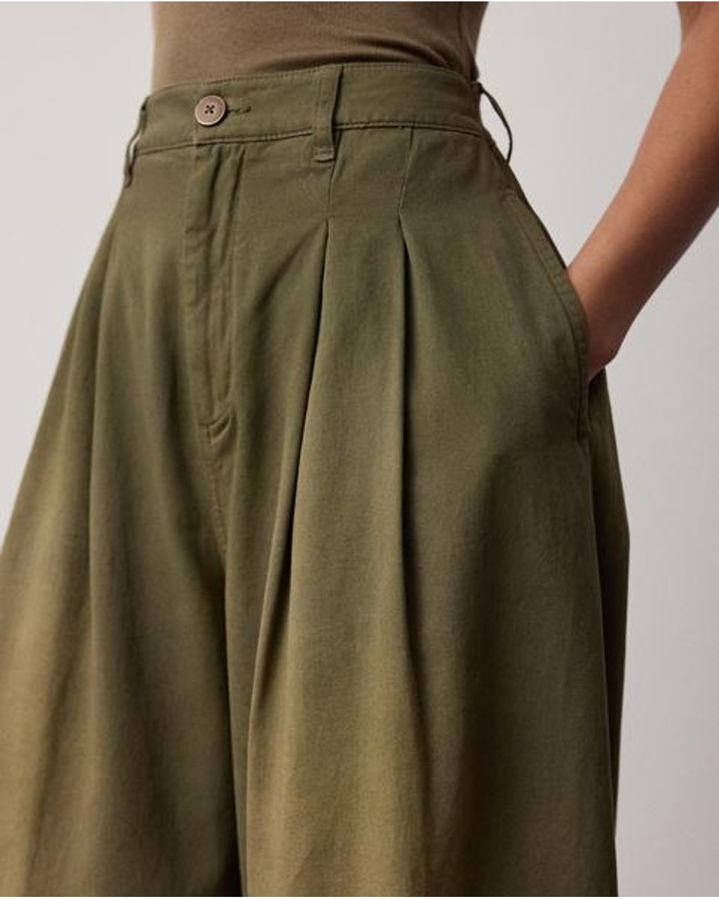 Ralph Lauren Green Ellen Foiled Cotton Denim Chino Trouser