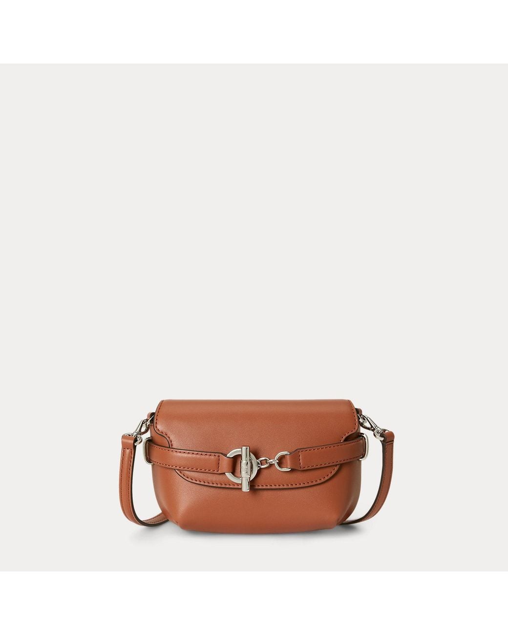 Ralph Lauren Purple Leather Small Blaike Crossbody Bag