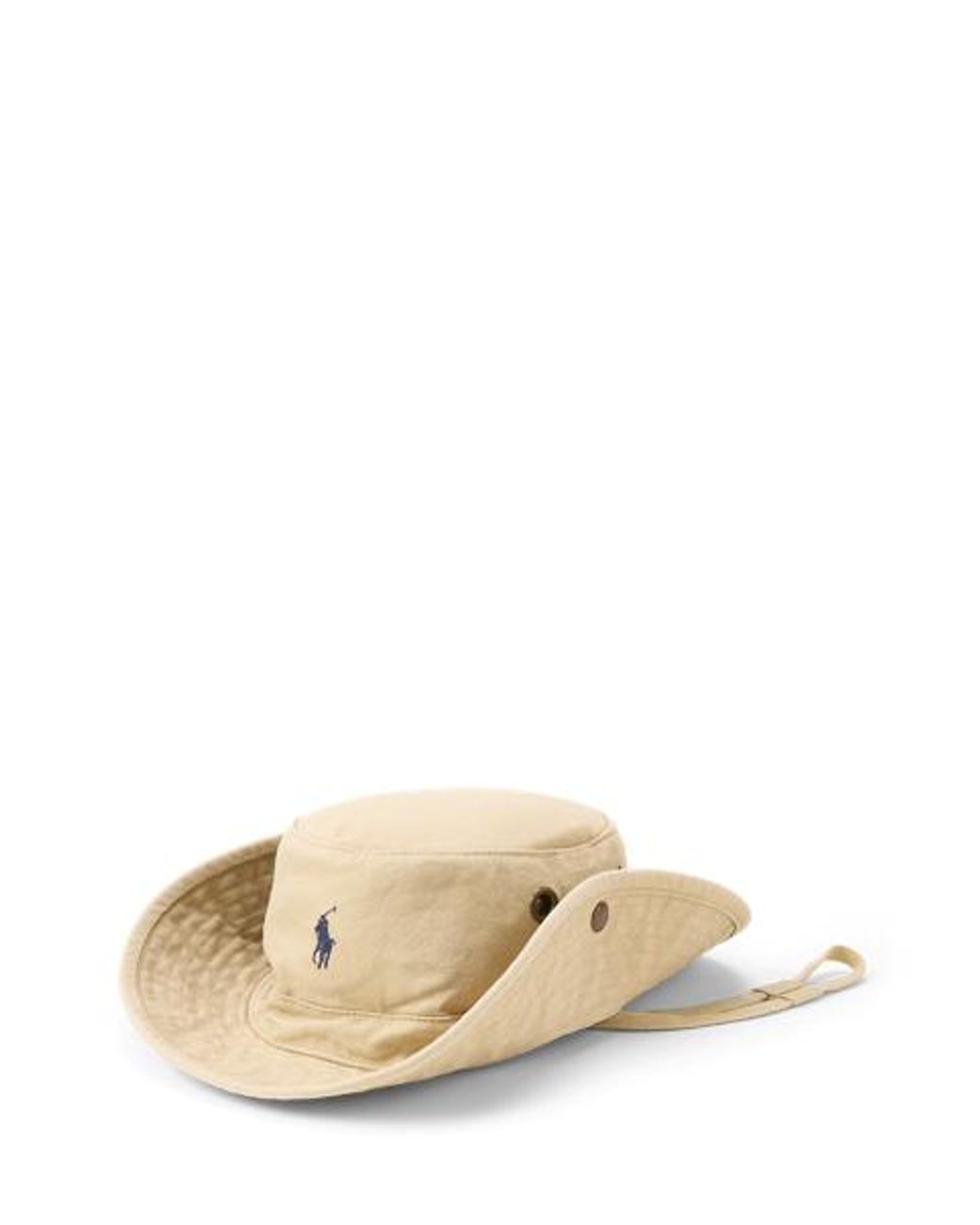 Polo Ralph Lauren Natural Logo-Patch Canvas Bucket Hat for men