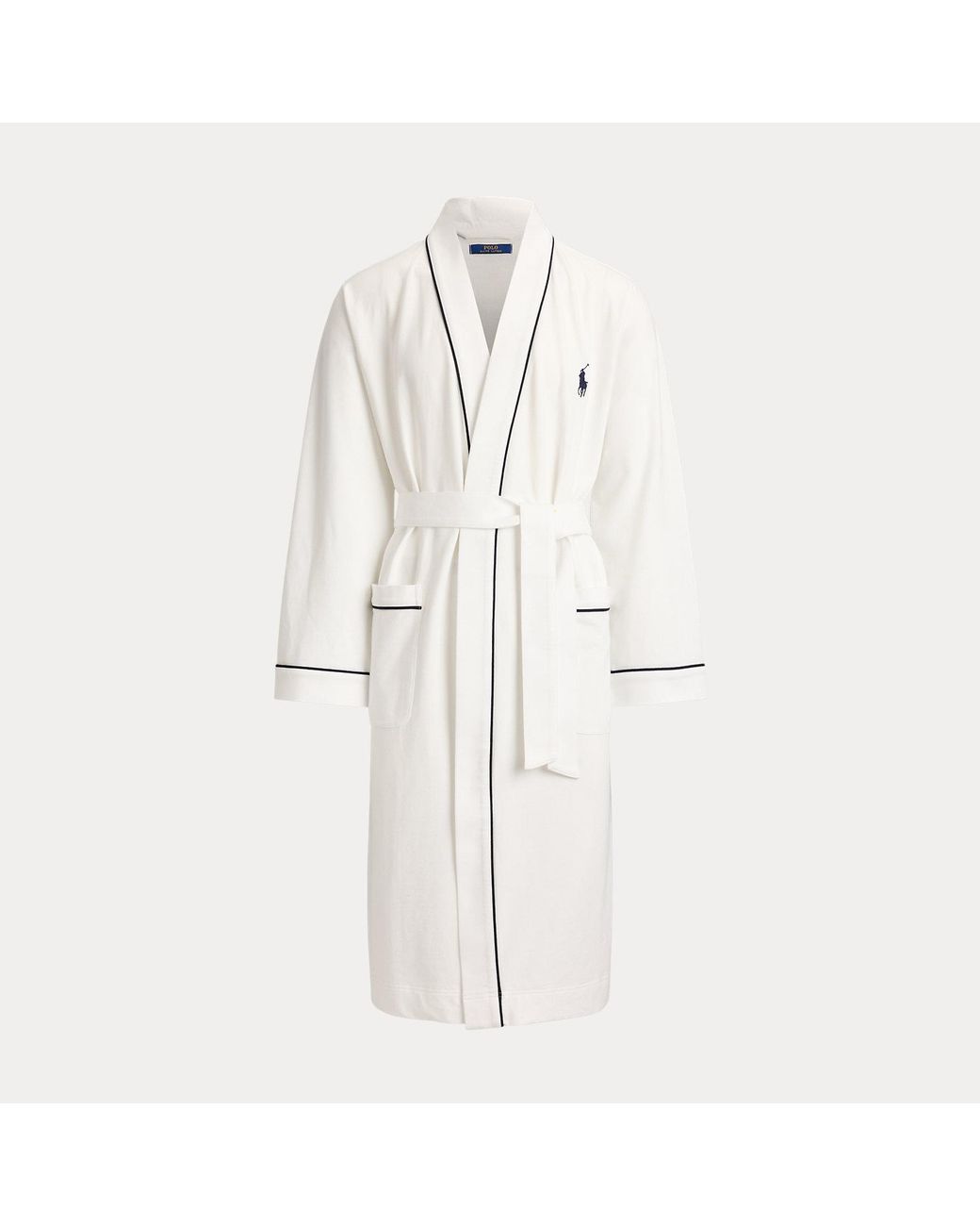Polo Ralph Lauren White Cotton-Blend Jersey Robe for men