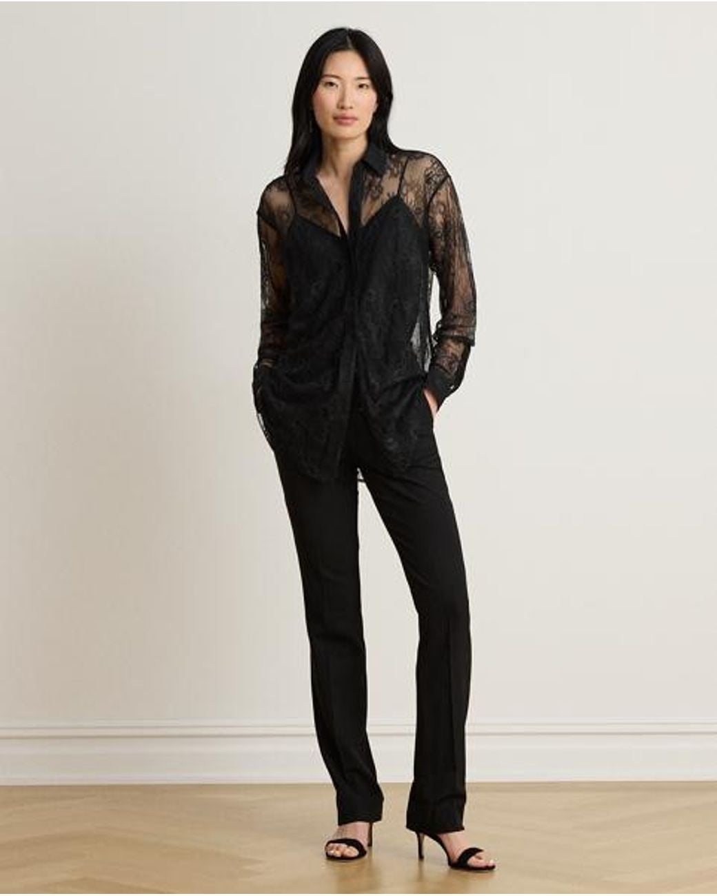 Ralph Lauren Black Ralph Relaxed Fit Floral Lace Shirt
