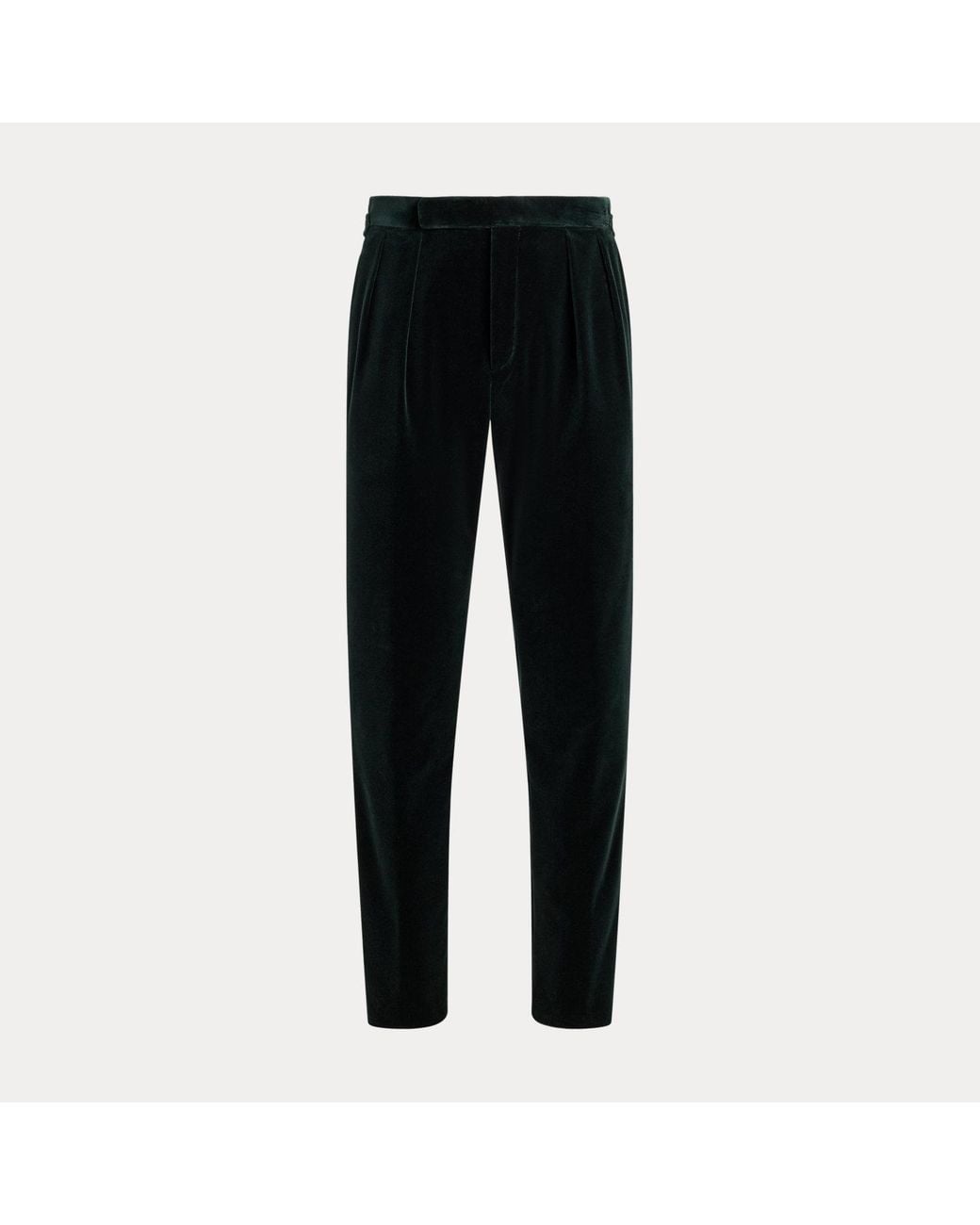 Polo Ralph Lauren Black Pleated Velvet Suit Trouser for men