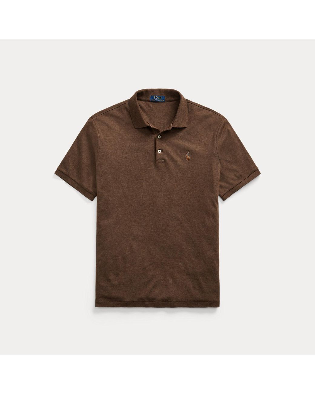 Polo Ralph Lauren Brown Custom Slim Fit Soft Cotton Polo Shirt for men