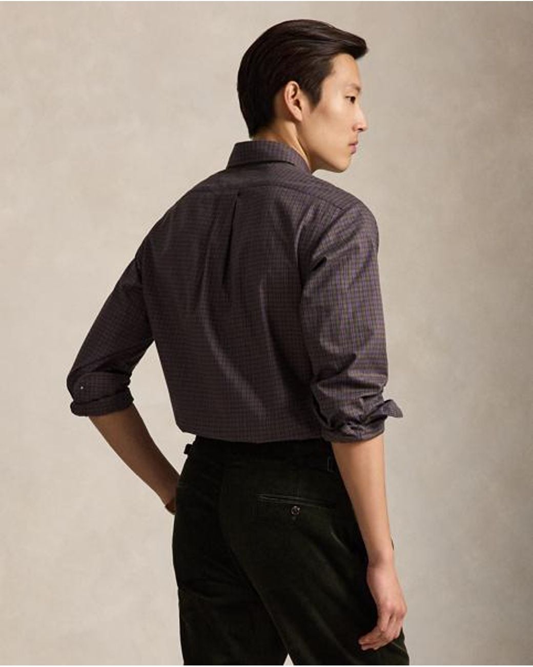Polo Ralph Lauren Black Custom Fit Plaid Twill Shirt for men