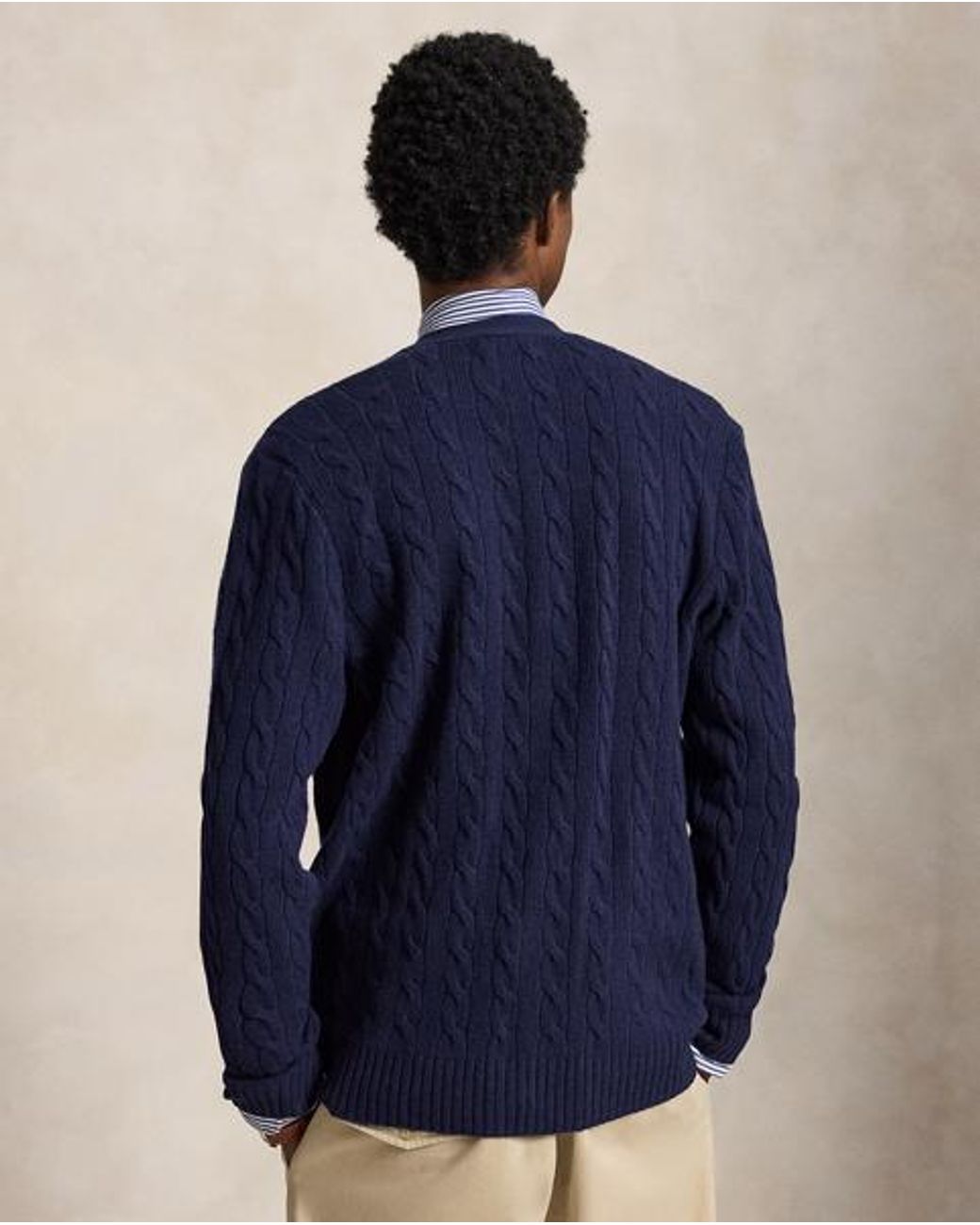 Polo Ralph Lauren Blue Cable-Knit Wool-Cashmere Cardigan for men
