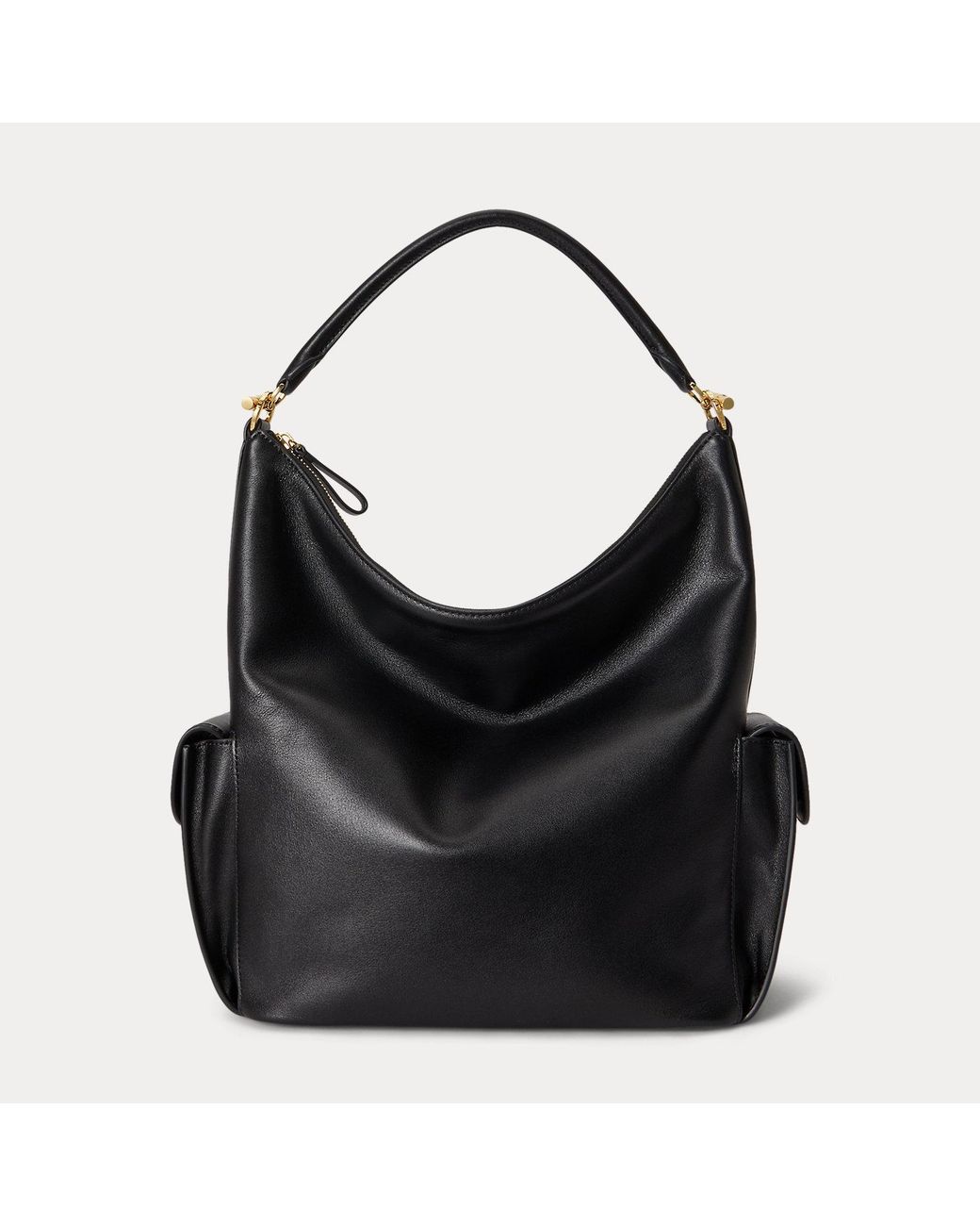 Ralph Lauren Red Nappa Leather Large Blaike Shoulder Bag