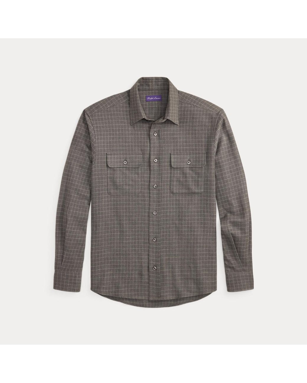 Ralph Lauren Gray Tattersall Flannel Shirt for men