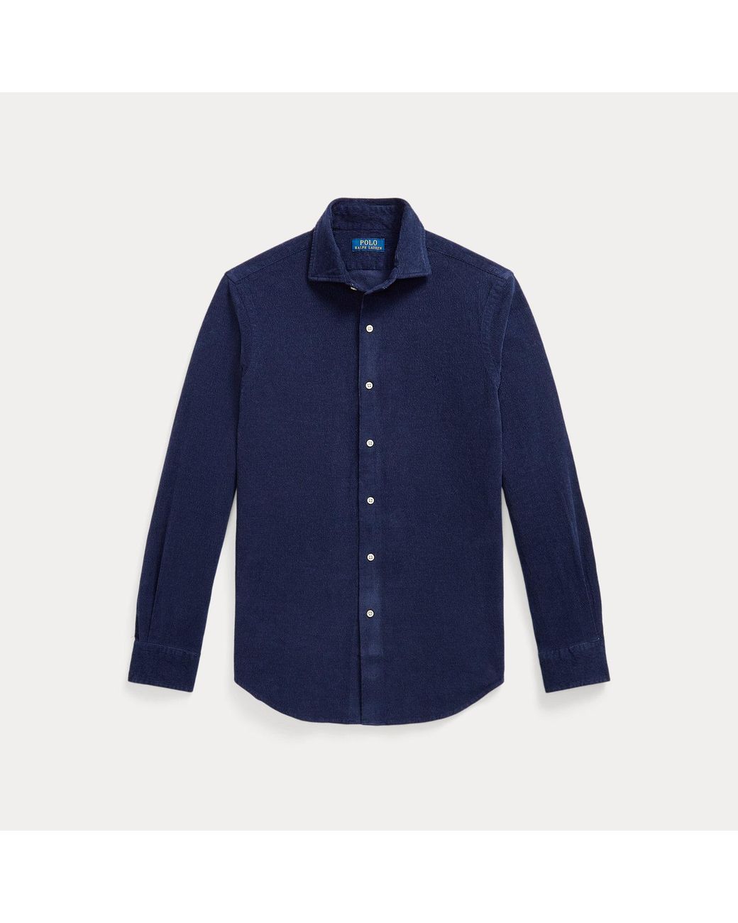 Polo Ralph Lauren Blue Custom Fit Stretch Corduroy Shirt for men