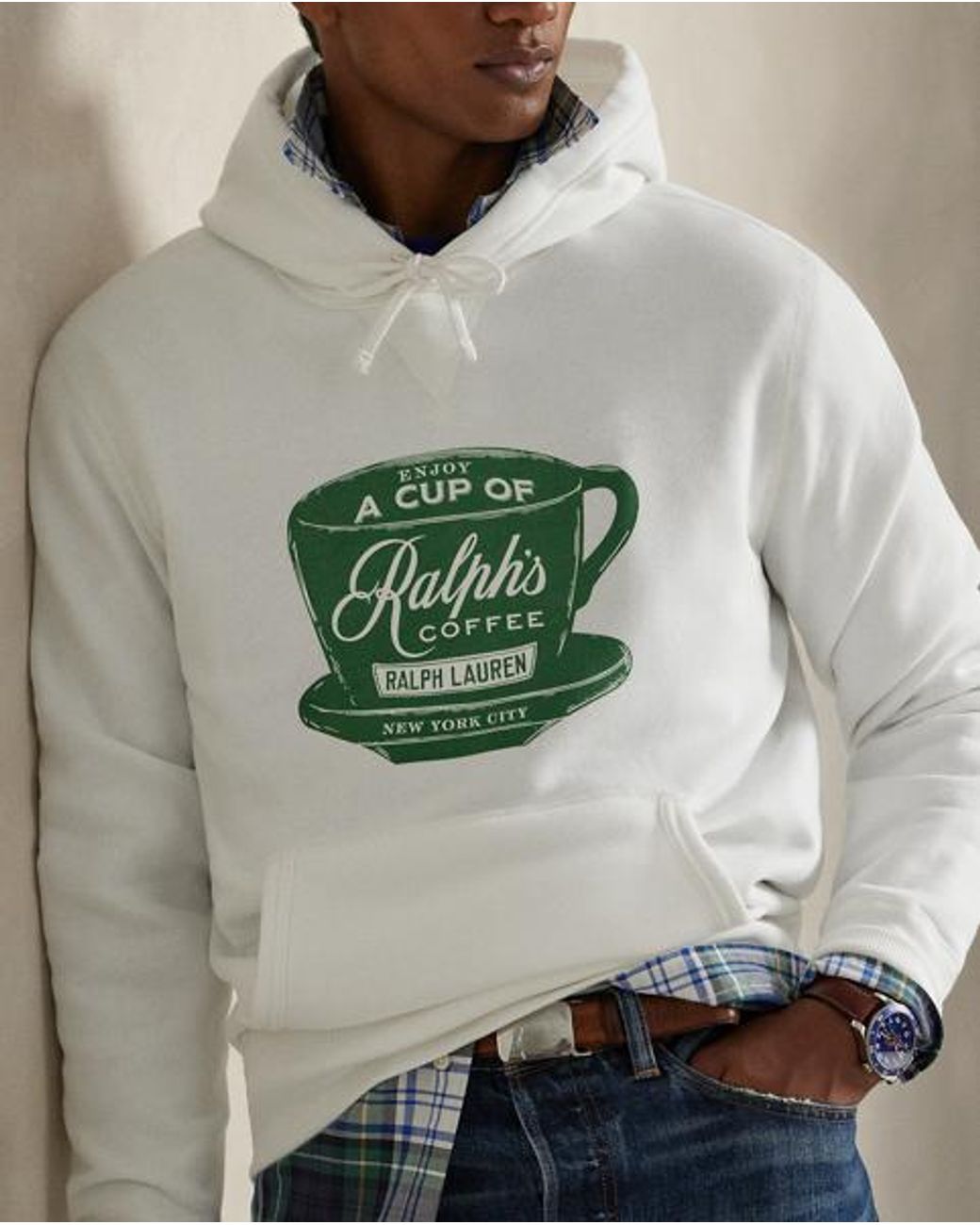 Polo Ralph Lauren Blue Ralph Lauren's Coffee Hoodie for men
