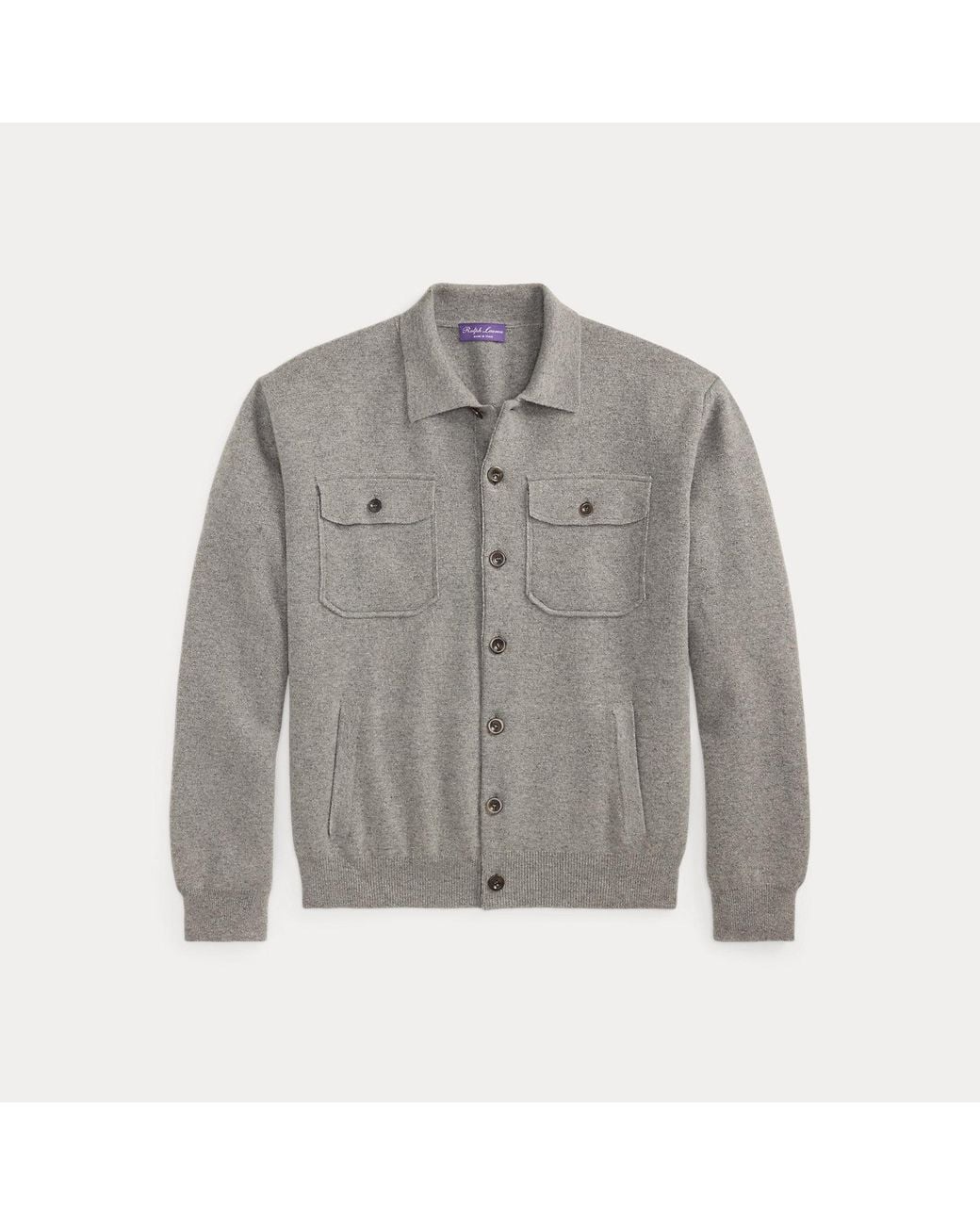 Ralph Lauren Gray Cashmere Overshirt Sweater for men