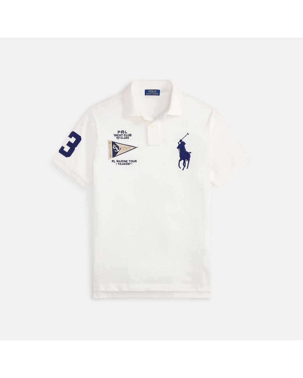 Polo Ralph Lauren Custom Slim Fit Big Pony Polo Shirt in Natural for ...