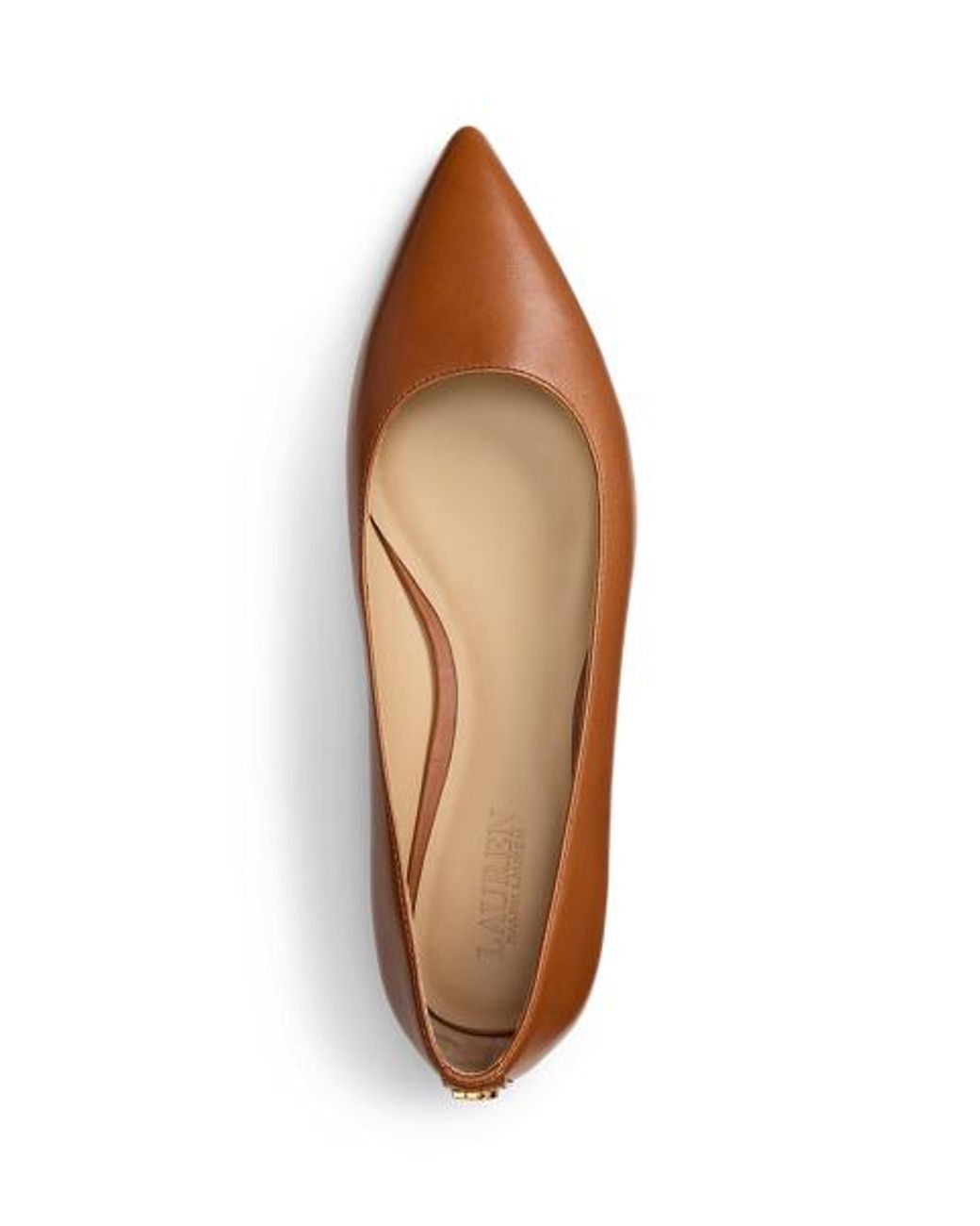 Ralph Lauren Brown Londyn Leather Ballet Flat