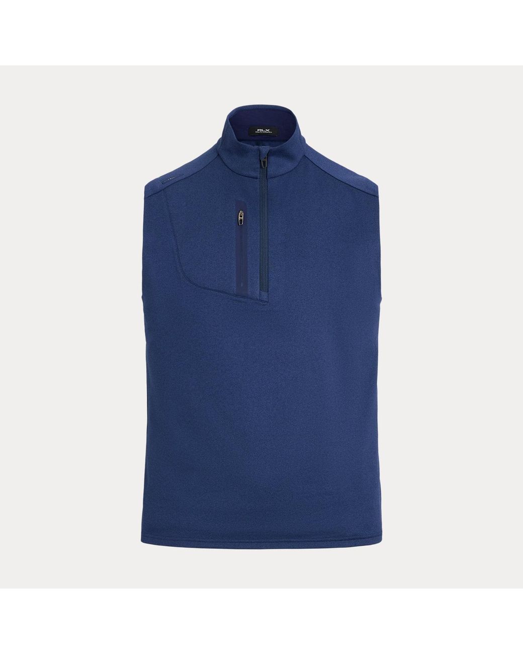 Ralph Lauren Blue Stretch Jersey Quarter-Zip Gilet for men