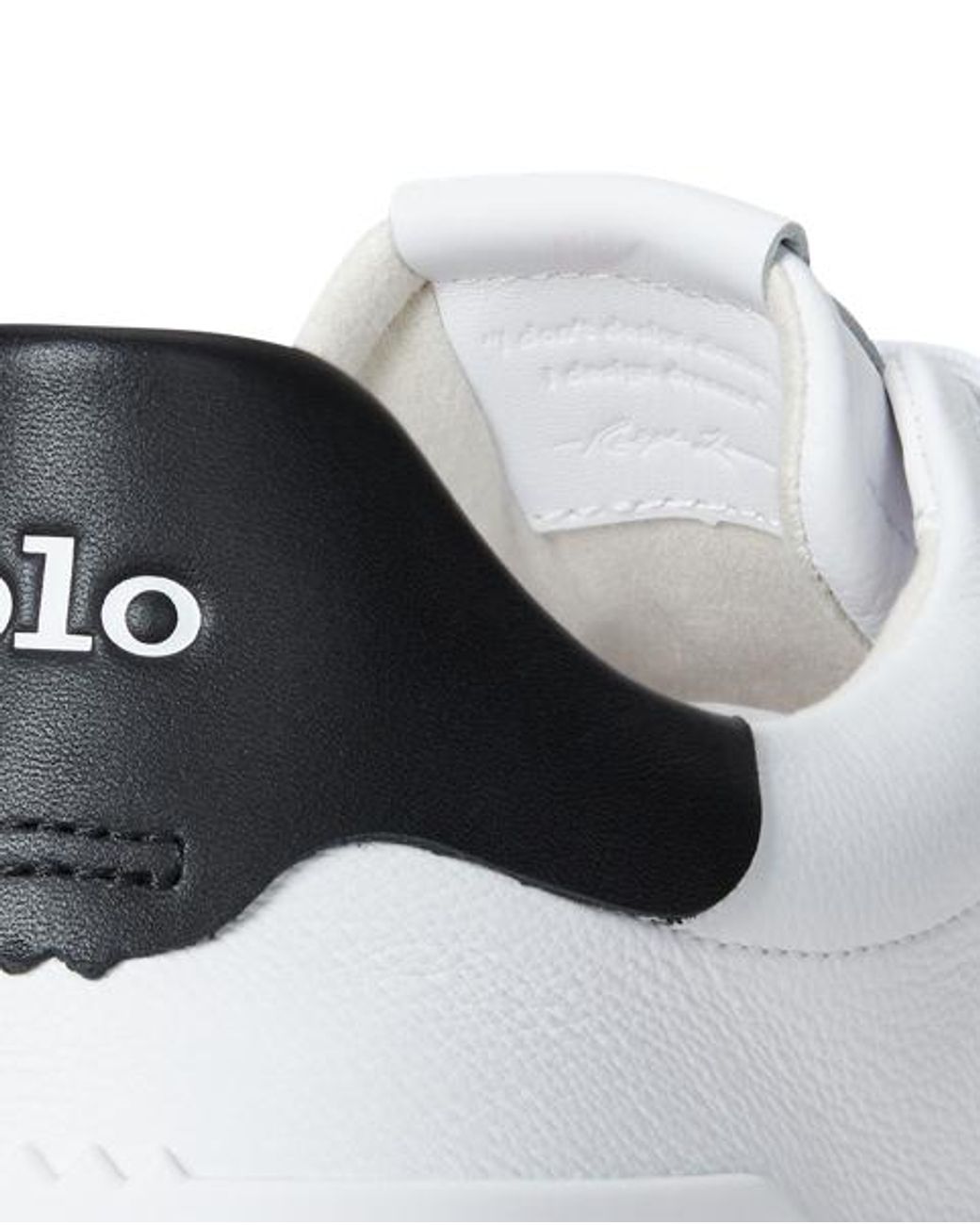 Ralph Lauren White Logo Leather Low-Top Sneakers for men