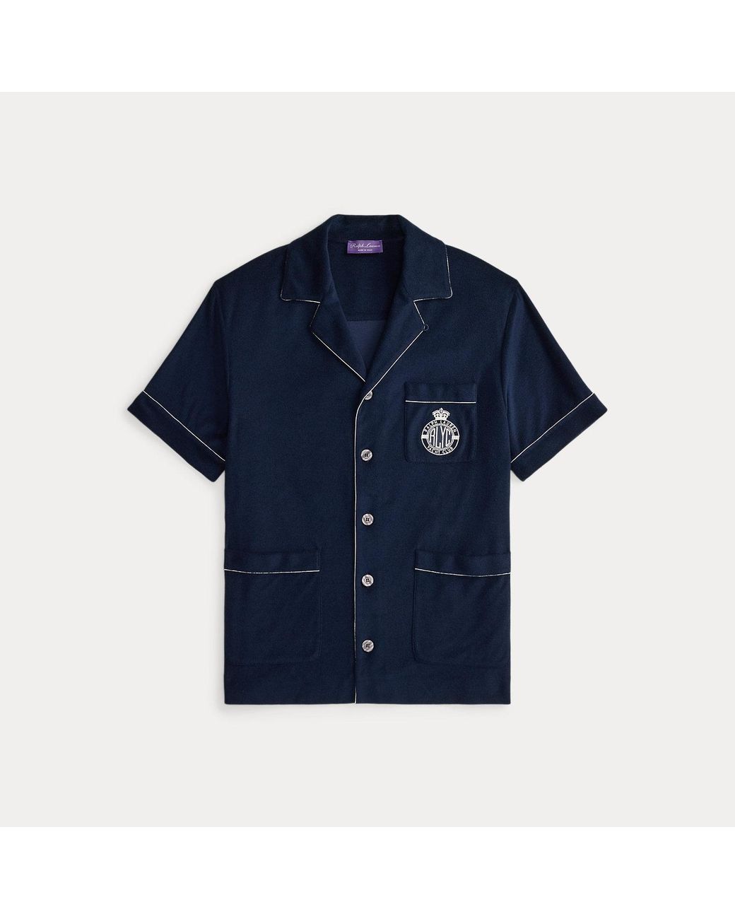 Ralph Lauren Blue Cotton-Silk Terry Shirt for men