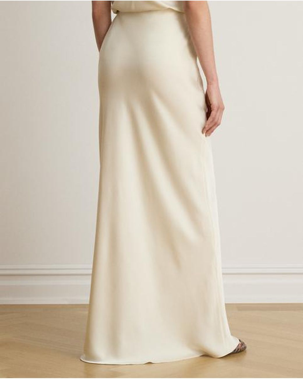 Ralph Lauren Natural Satin Charmeuse Maxiskirt