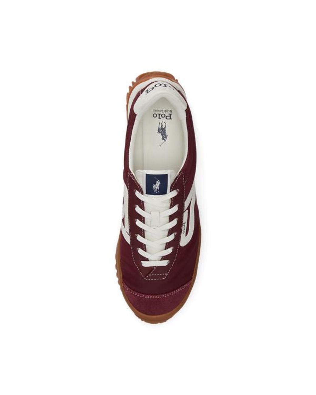 Sneaker basse in nylon e pelle di Ralph Lauren in Brown
