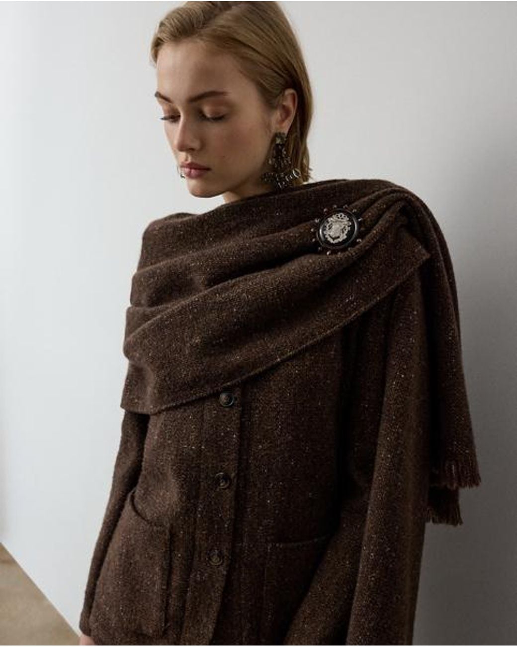 Ralph Lauren Gray Ralph Lauren Alira Wool-Blend Donegal Tweed Jacket