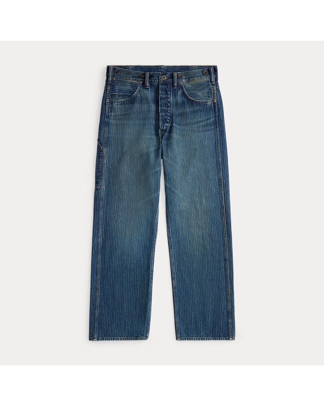 RRL Blue Vintage 5-Pocket Jacquard Denim Jean for men