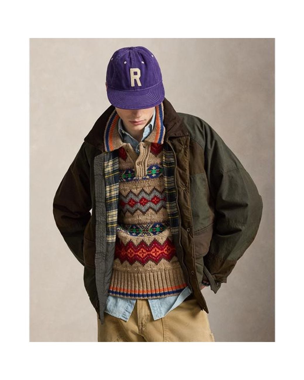 Polo Ralph Lauren Multicolor Patchwork Oilcloth Utility Jacket for men