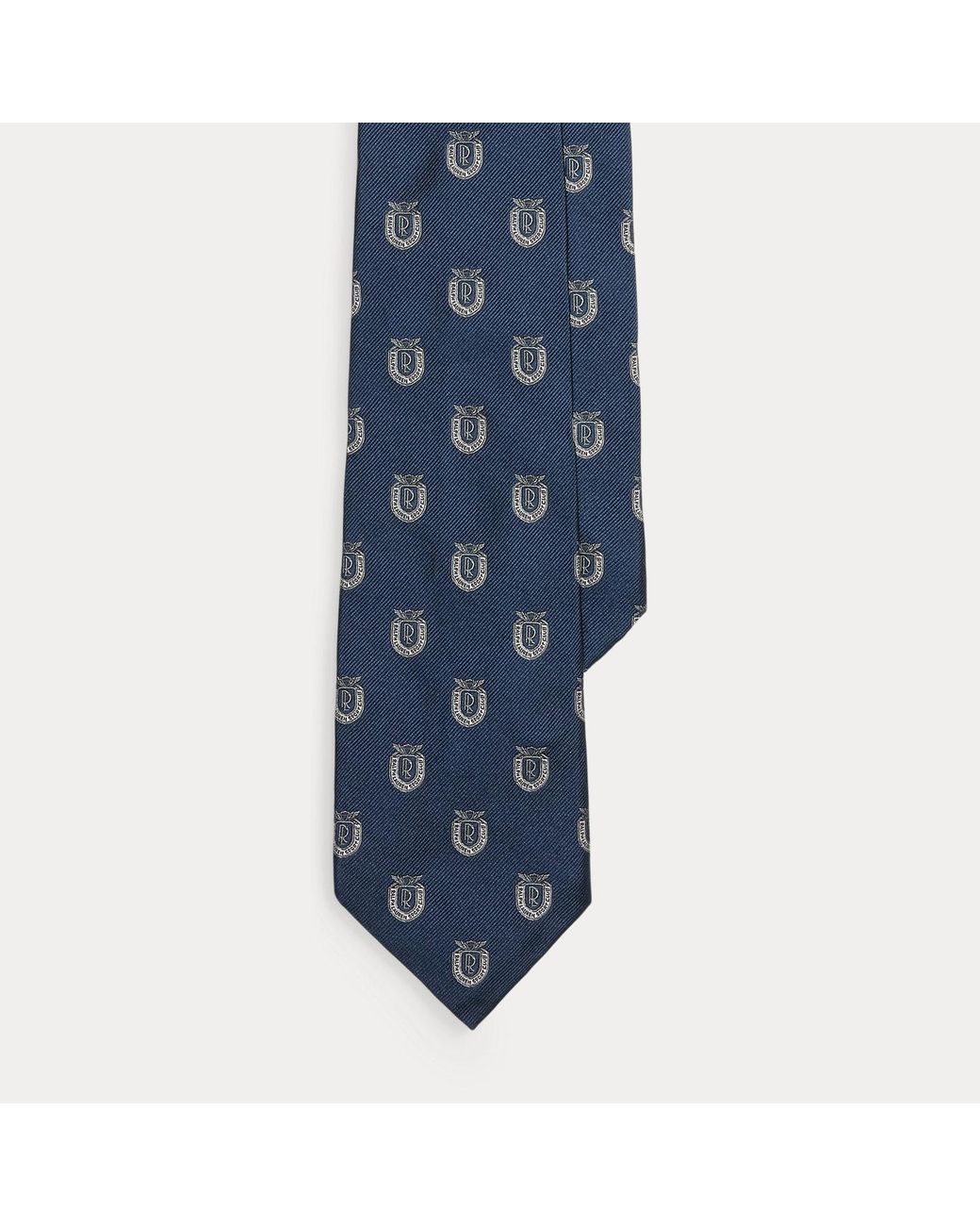 Ralph Lauren Blue Silk Club Tie for men