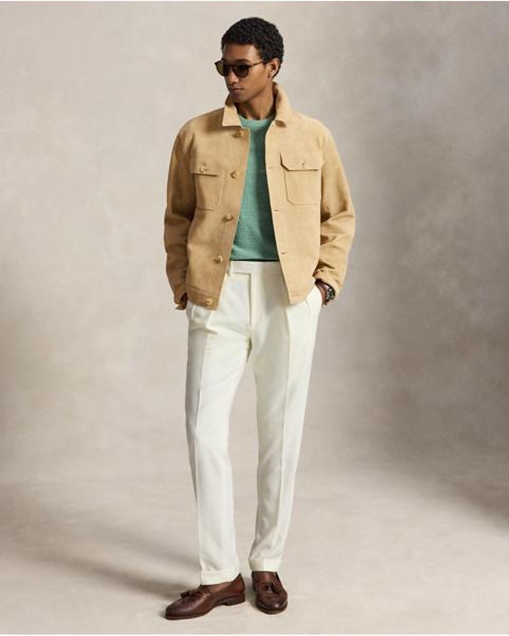 Ralph Lauren Natural The Ashdale Suede Shacket for men