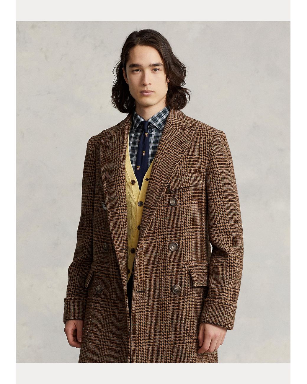 Glen plaid wool trench 2025