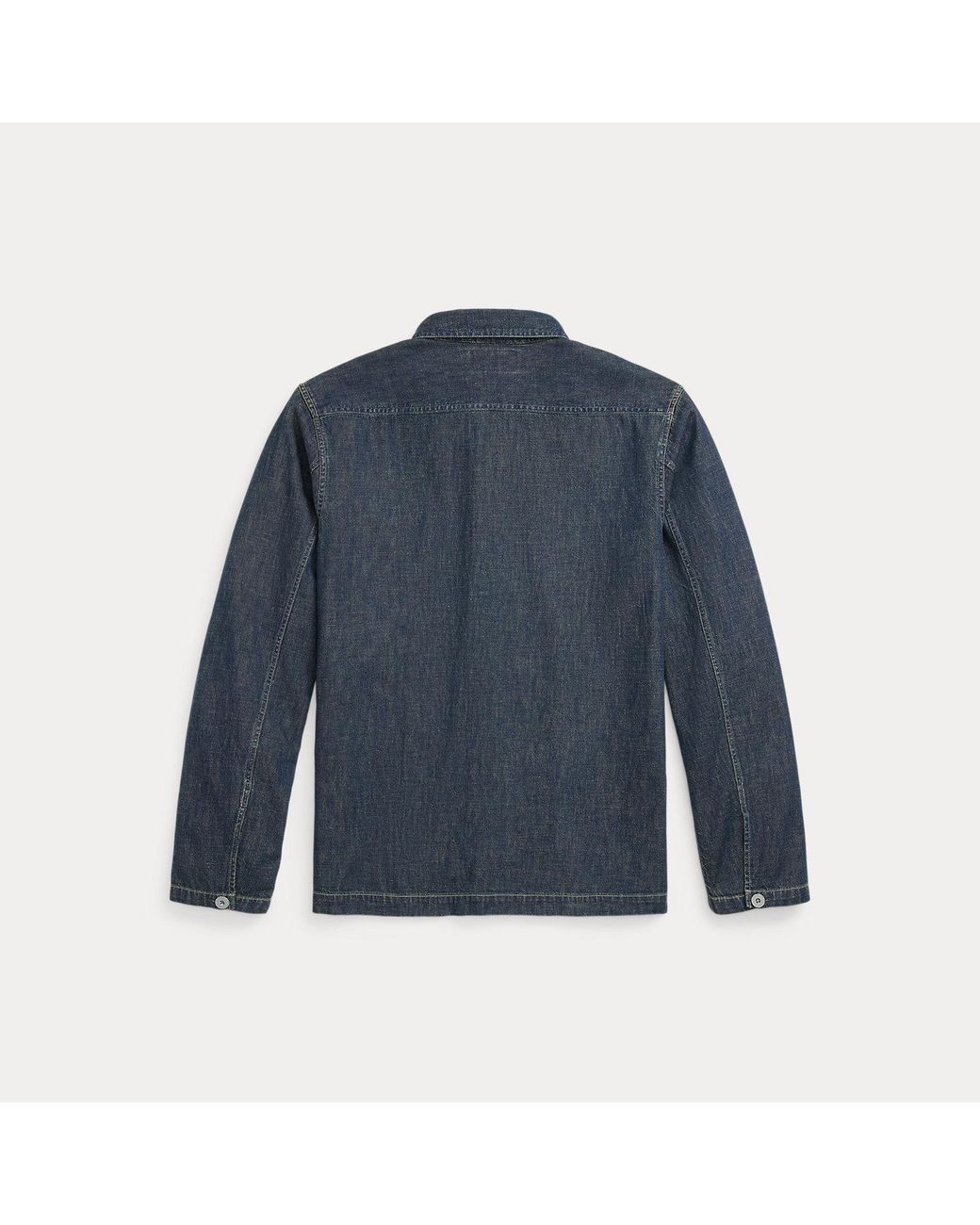 RRL Blue Denim Overshirt for men