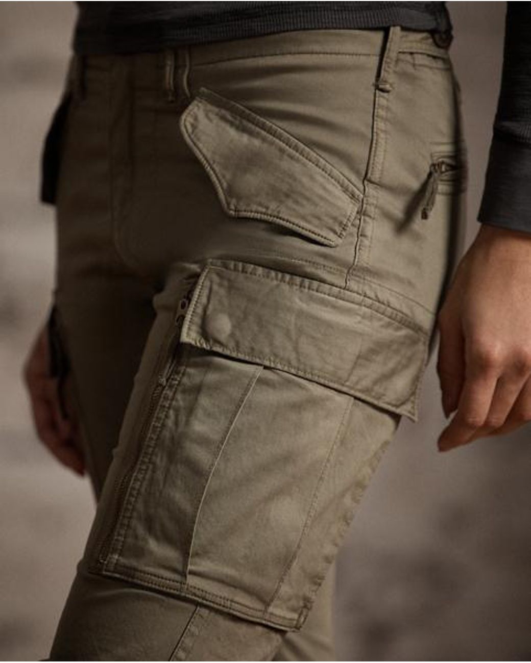 RRL Green Stretch Skinny Cargo Pant