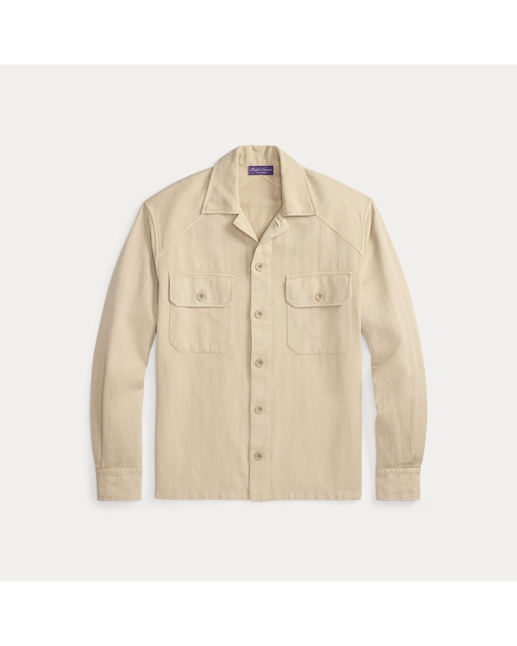 Ralph Lauren Natural Garment-Dyed Cotton-Linen Shirt for men